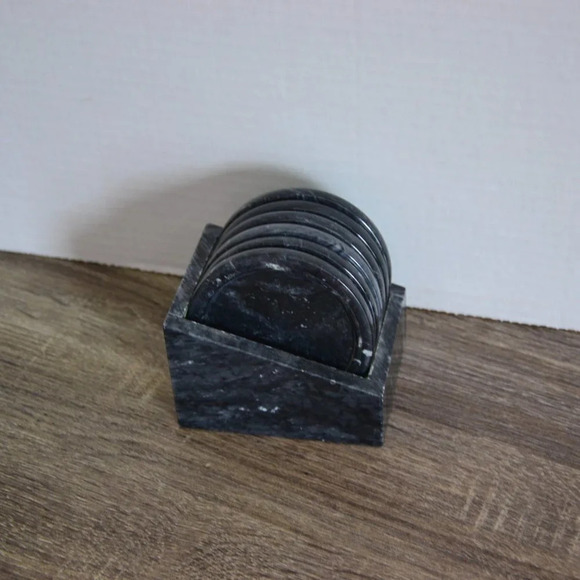 Vtg Stone Coaster Set - Picture 2 of 10